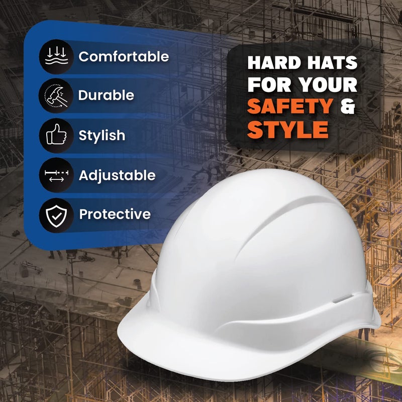 Acerpal Updated Cap Hard Hat, White, Padded, OSHA Construction Safety Approved Hardhats, Hard Hats for Men, Cascos De Construccion Helmet. - Image 2